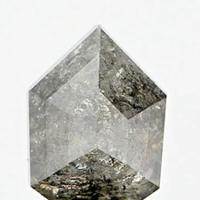 Rustic real natural diamond 1.99ct salt pepper sparkling shield step cut for gif