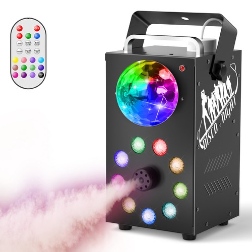 700W Stage Fog Machine Smoke Machine with Disco Ball Lights LED RGB Light Remote - Picture 2 of 13