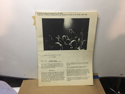 PETE SEEGER & SONNY TERRY - Carnegie Hall 1957 ~ FOLKWAYS 2412 w/Booklet - RARE - Picture 5 of 6