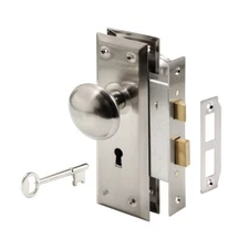 Prime-Line E 2330 Mortise Keyed Lock Set with Satin Nickel Knob – Perfect for...