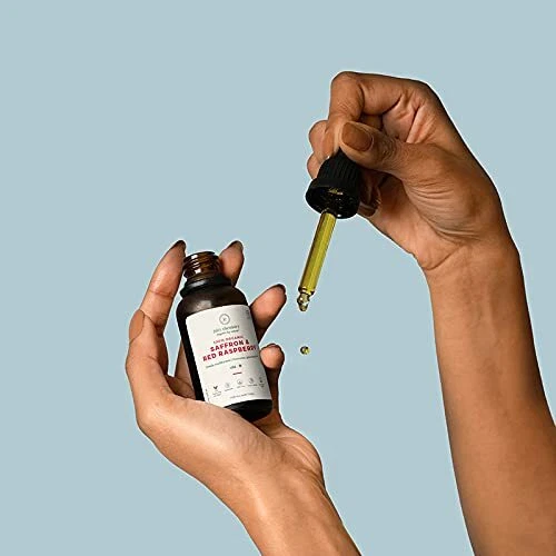 Aceite facial Juicy Chemistry 100 % orgánico de azafrán y frambuesa roja, 30 ml Foto 4 de 4