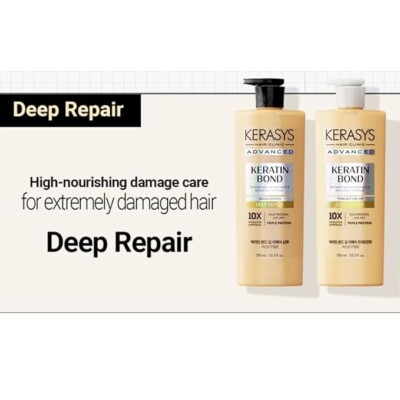 Kerasys Advanced Keratin Bond Deep Repair 20.2 fl oz/600 ml, Shampoo& Treatment