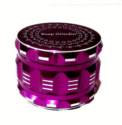 Keep Grindin' Best Herb Grinder, Large 2.5 inch, 4-Piece Storage ( Purple )