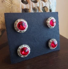 13mm Red Rivoli Crystal Magnetic Pins. Horse show magnets.  Sash, Dance Magnets