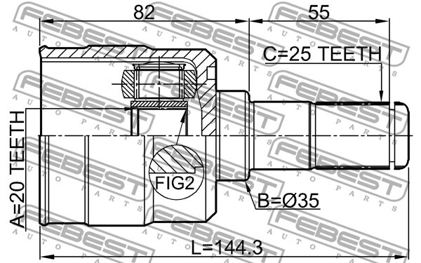 1211-IX35R FEBEST Joint Kit, drive shaft for HYUNDAI,HYUNDAI (BEIJING),KIA,KIA (