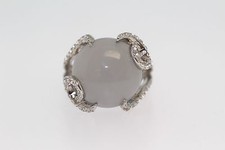 925 Blue Chalcedony / White Topaz Ring 1.41 cts