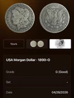 Morgan Silver Dollar minted in 1890-O Good Condition