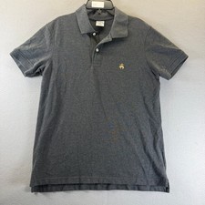 Brooks Brothers 1818 Performance Polo Mens Medium Slim Fit Gray Golden Fleece