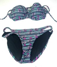 Billabong Geo Delight Swimwear Bikini Set Top  Bottom Women's Size L