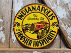 VINTAGE RACE TRACK PORCELAIN SIGN RARE OLD INDIANAPOLIS SPEEDWAY HOOSIER RACING