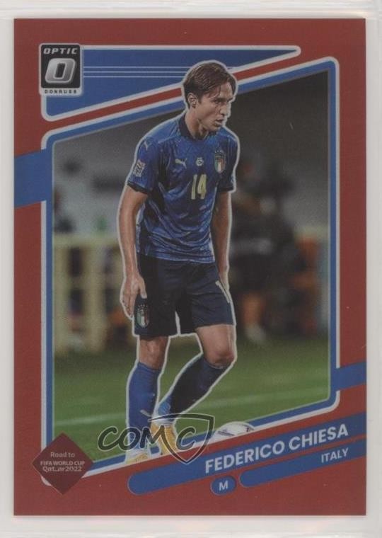 2021 Panini Donruss Road to Qatar Optic Red Prizm /149 Federico Chiesa #82 5ya