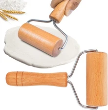 Wooden Rolling Pin Small 9.5cm Non-stick Dough Roller Pizza Kitchen Baking