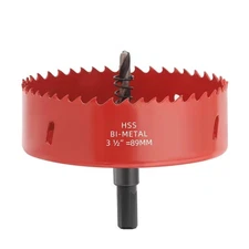 3.5 inch Hole Saw with Arbor for Metal Wood Plastic, 3-1/2 in 89mm Bimetal Hole 