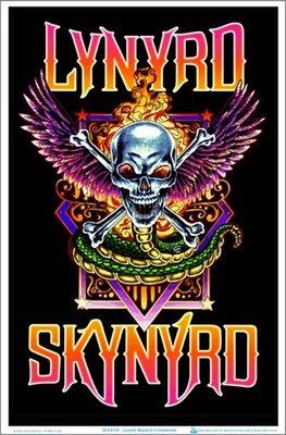 SCORPIO POSTERS Lynyrd Skynyrd - Crossbones Blacklight Poster, Officially Licensed - 23 x 35 in.