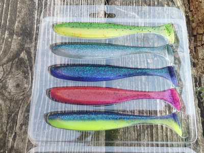 MIX Keitech Easy Shiner 5''soft lures 5 pcs made in Japan strong shrimp scent s2