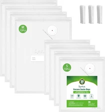 [2025 Upgraded] Syntus Vacuum Sealer Bags for Food, 30 Pcs Small S+M, Clear 