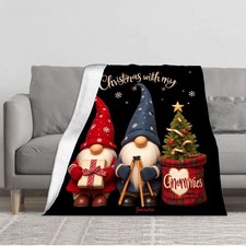 Durable Soft  Warm Flannel Blanket - Cozy Snowflake Pattern for Sofa Travel