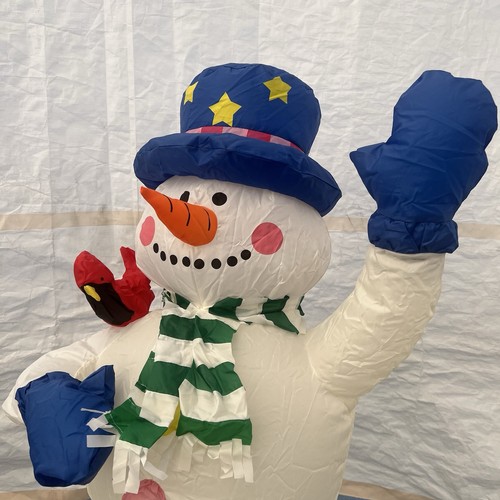 Vintage Gemmy 2006 Airblown Inflatable Snowman 4 Ft Tall Christmas Open ...