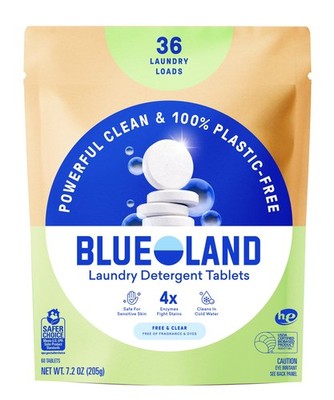 Laundry Detergent Tablets, 36 Count, PlasticFree EcoFriendly Pods, Sheets, Li...