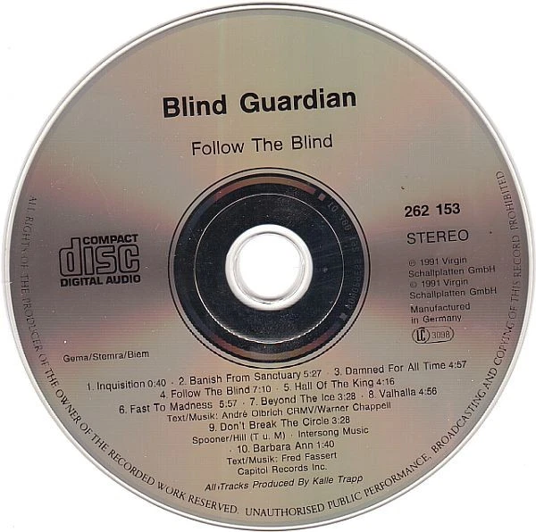 Blind Guardian Follow The Blind CD Album RE 020 - Bild 3 von 4