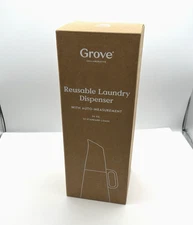 Grove Collaborative Glass Laundry Detergent Dispenser White Frosted Refillable
