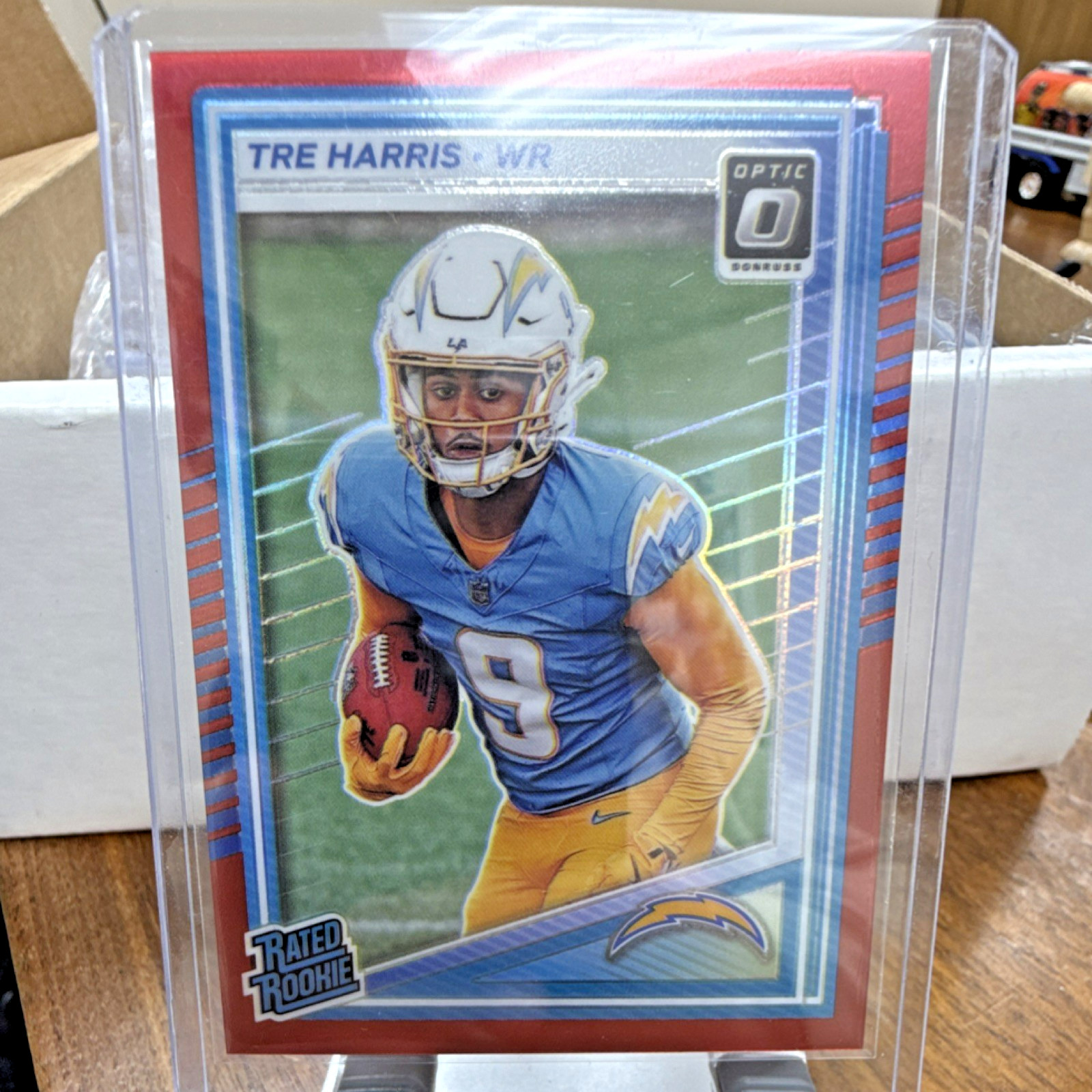 2025 Tre Harris-Rated Rookie Red Pandora Prizm #229 60/149 Chargers Panini Optic