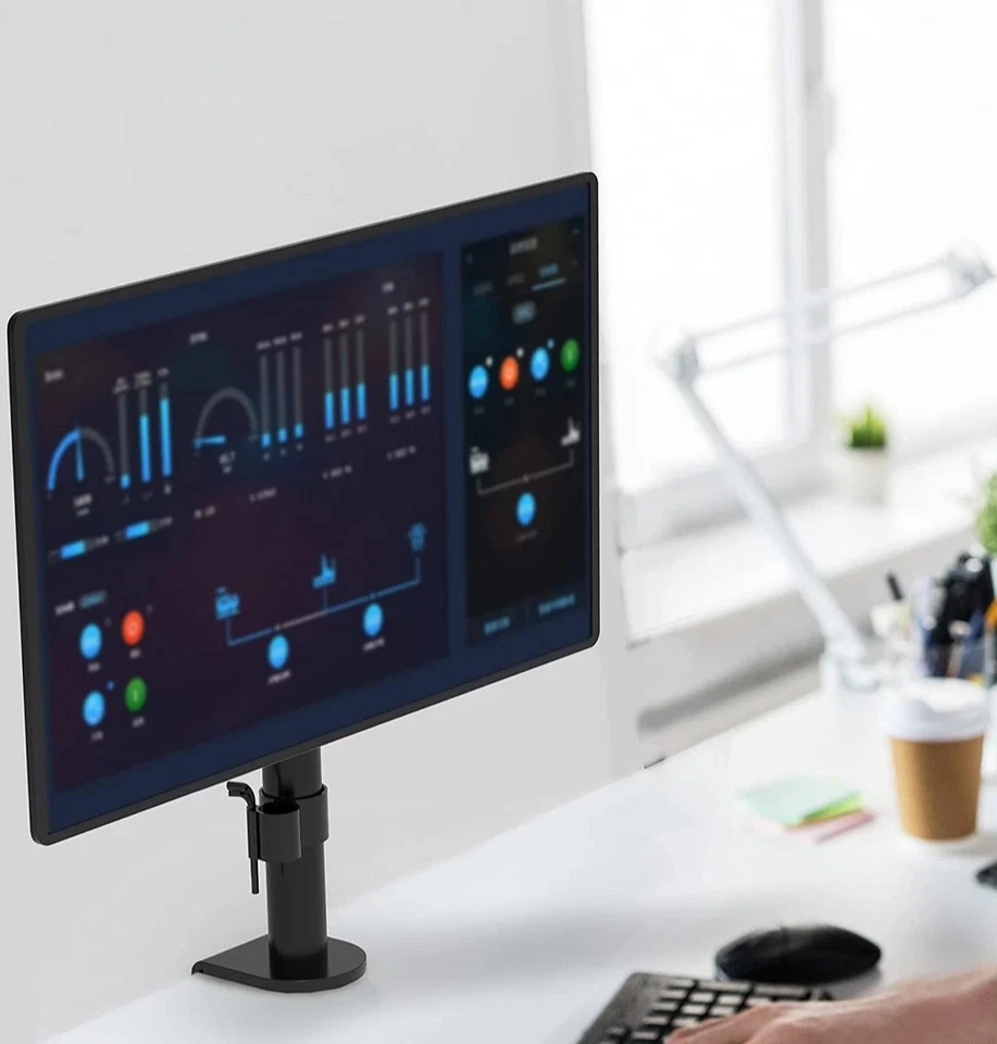 Single Monitor Desk Mount Fully Adjustable Stand for Screens Up to 32" Black - Image 4 of 4