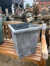 Galvanised  planter  42 x 42 x 50  cm tall   - metal  pots & planters