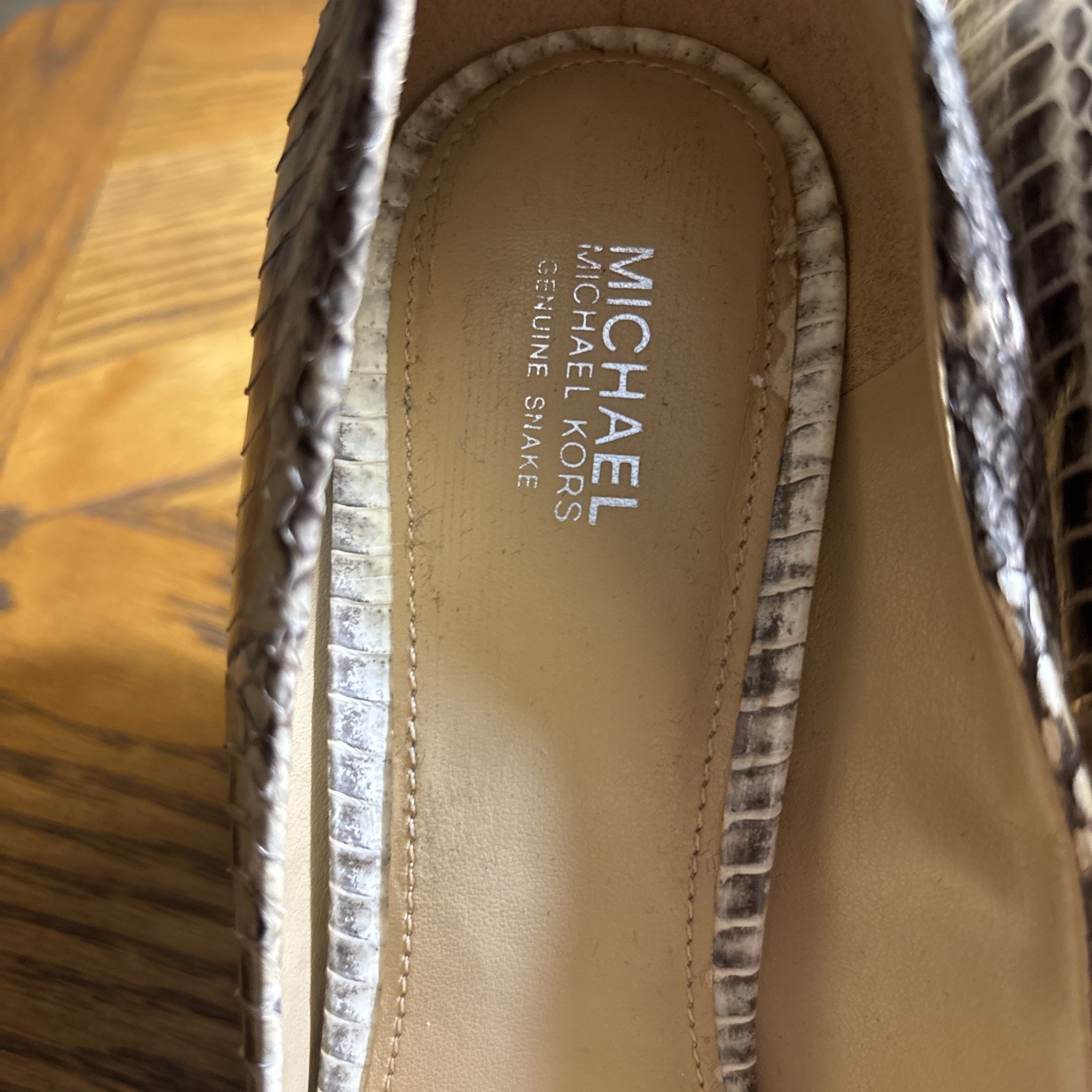 Black Cream Michael Kors Python snakeskin pumps s… - image 2