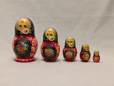 Russian Matryoshka Nesting Red Dolls 5 Pieces Decoration