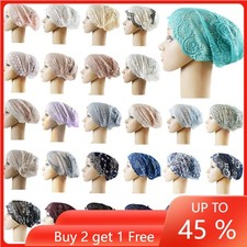 Women Lace Hijab Inner Caps Underscarf Muslim Turban Hair Loss Hats Head Wrap