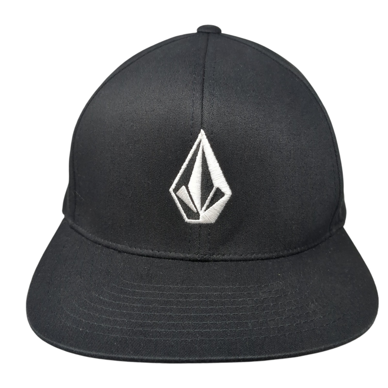 Volcom Stone Logo Snapback Hat Solid Black One Si… - image 1