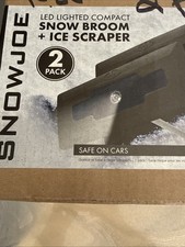 2 Pack Snow Joe Led Lighted Compact Snow Broom Ice Scraper Snow Removal Combo