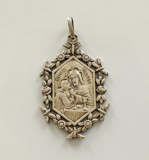 mamma stella superba antica grande medaglia CRISTO in argento incisa del 1898