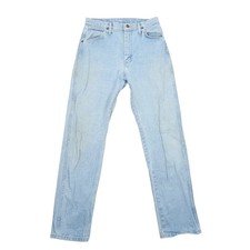 Vintage 80s Wrangler Light Wash Blue Western High Rise Straight Leg Jeans 9