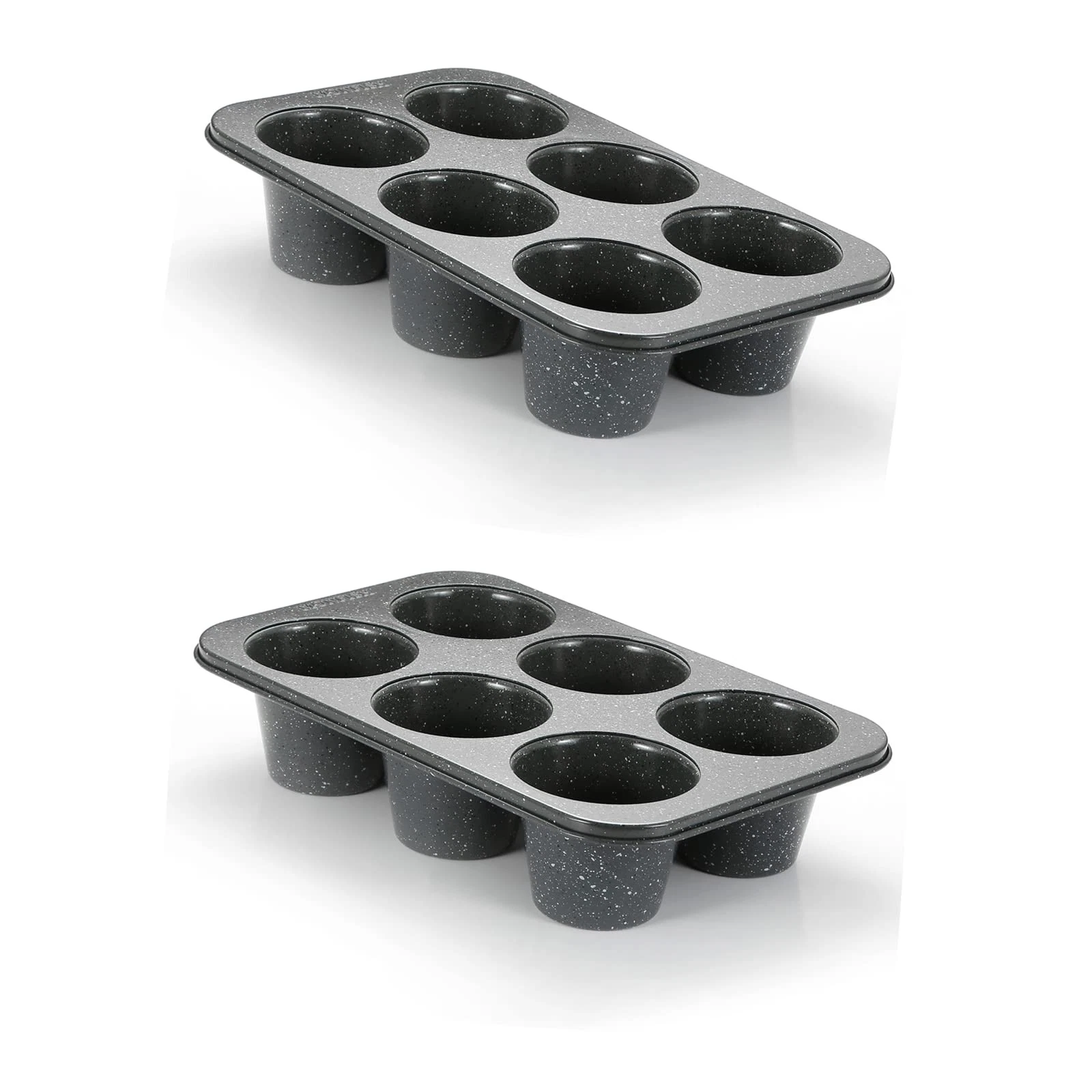 Monfish 2PCS Deep Jumbo Muffin Pan 6 Cup Carbon 2 pcs deep muffin, 2 black
