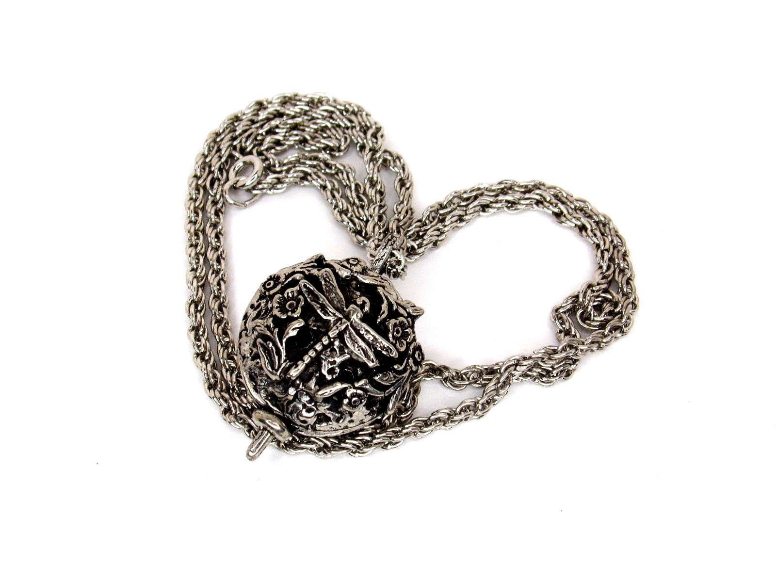 Pewter Celtic Dragonfly Diffuser Pendant Necklace… - image 1