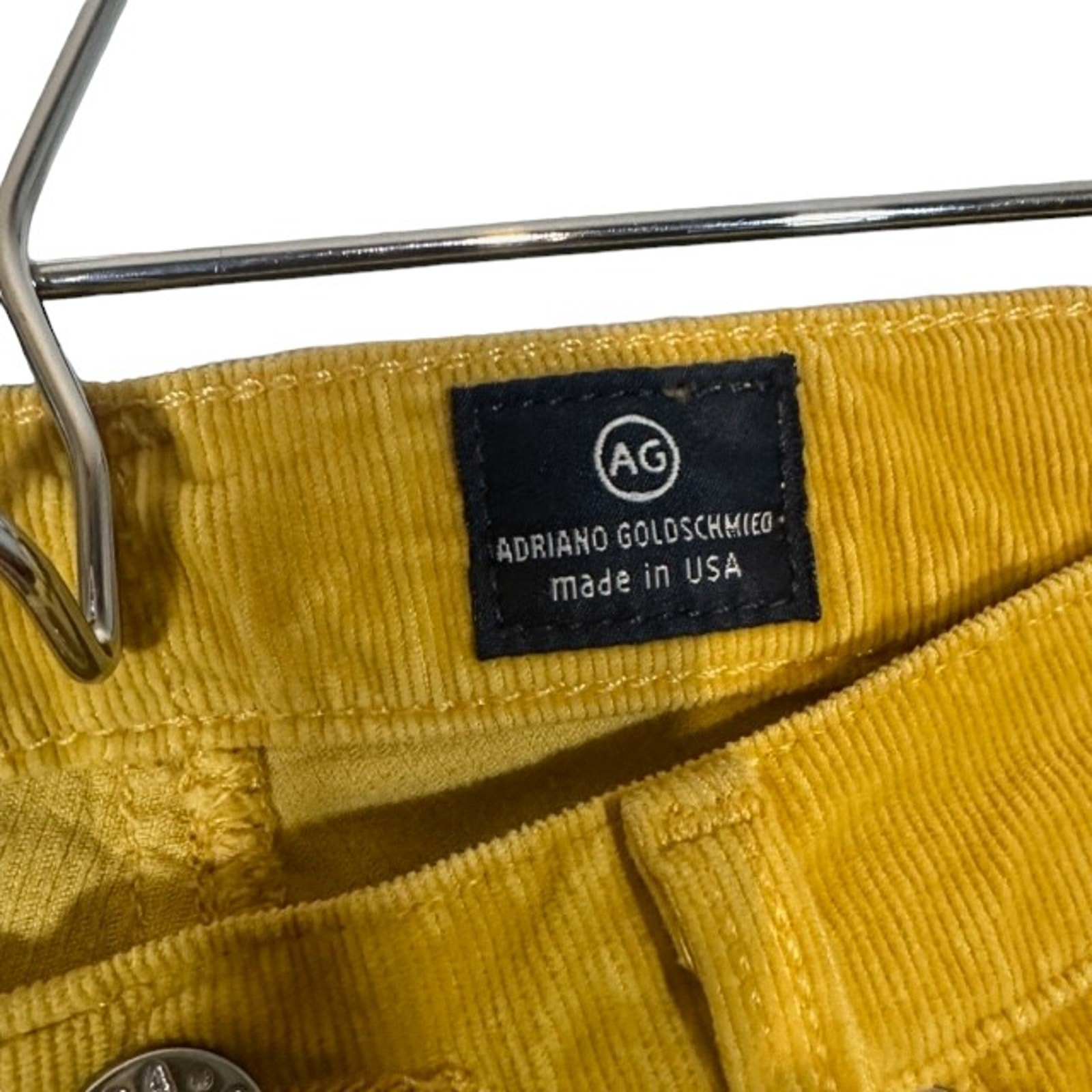 AG Adriano Goldschmied Yellow Skinny Ankle Cotton Corduroy Jeans Women’s 27 thumbnail 7