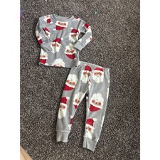 Carter's Christmas Santa Face 2-Piece Pajama Set Gray 18 Months