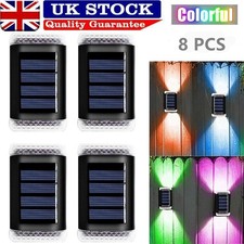 4/8Pack Super Bright Solar Powered Door Fence Wall Light LED Outdoor Garden Lamp