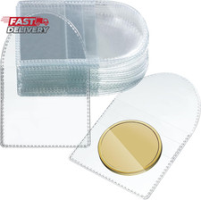 Fainne 50 Pcs Single Pocket Coin Sleeves Collector Individual Clear Plastic Slee