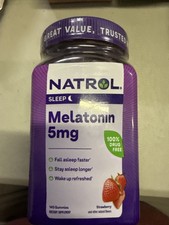 Natrol Melatonin 5mg Sleep Aid Strawberry - 140 Gummies Exp.12/25