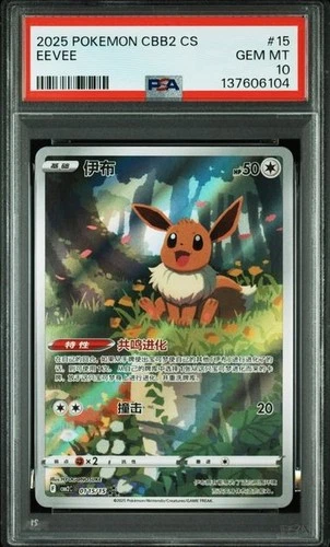 PSA 10 Pokemon TCG Chinese Horizon Gem Pack Vol2 Eevee CBB2C-01 15/15（4）
