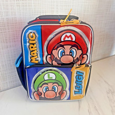 Nintendo Super Mario Lunch Box Bag Soft Sided Double Compartment Insulated New 
