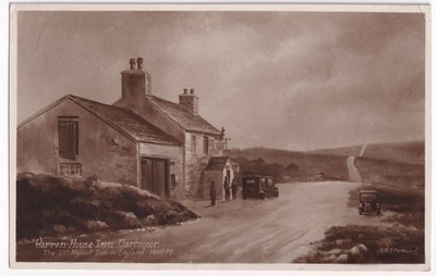 Warren House Inn Dartmoor Devon RPPC Postkarte Dymond Pub 2nd Highest Inn 1910er