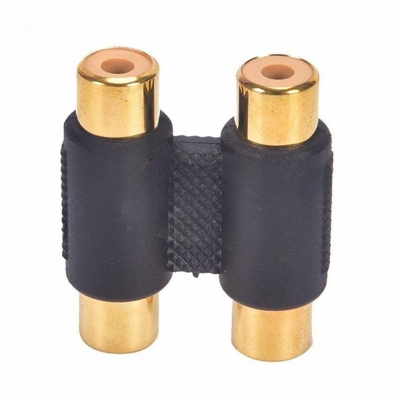 2 Pcs 2 RCA Female to Female Coupler Audio Adapter Connector Cable Joiner Gold