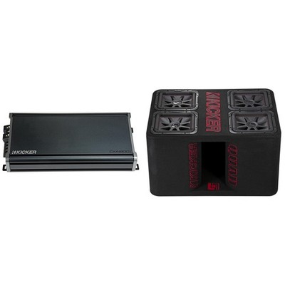 Kicker CXA1800.1 Amp 47QL7R122 Quad 12 Inch L7R Sub Box Bundle