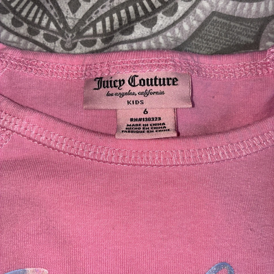 Top Juicy Couture para niños pequeños rosa peplum talla 6 manga larga Foto 2 de 4