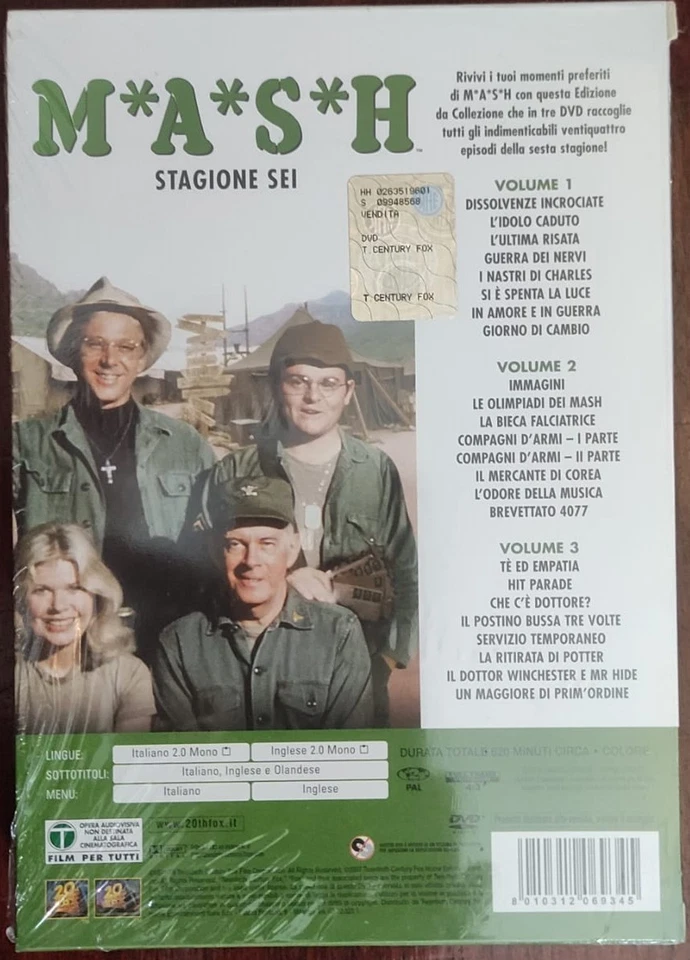 M.A.S.H. 6 STAGIONE 3 DVD-(Mash)  ED.DA COLLEZ. 20th Century Fox,2007 Cofanetto - Immagine 2 di 4