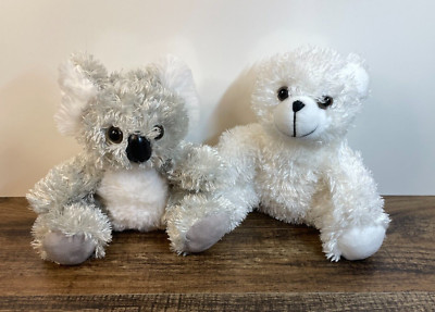 Koala & Polar Bear 6'' Beanbag Plush Lot Silky Fuzzy Teddy Beanie Australia